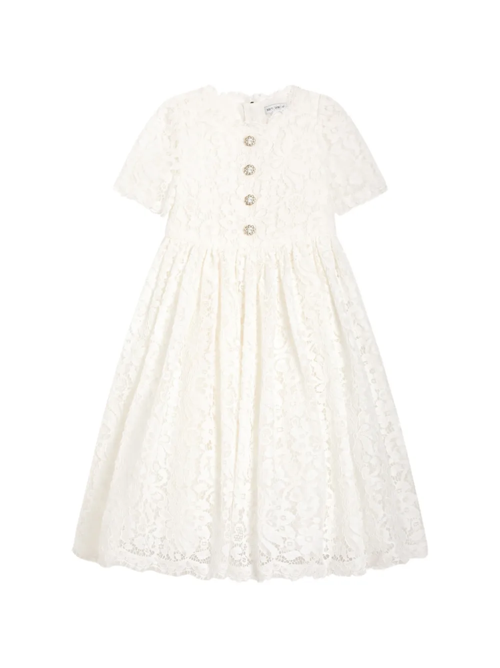Dolce & Gabbana Kids Abito con bottoni - Bianco