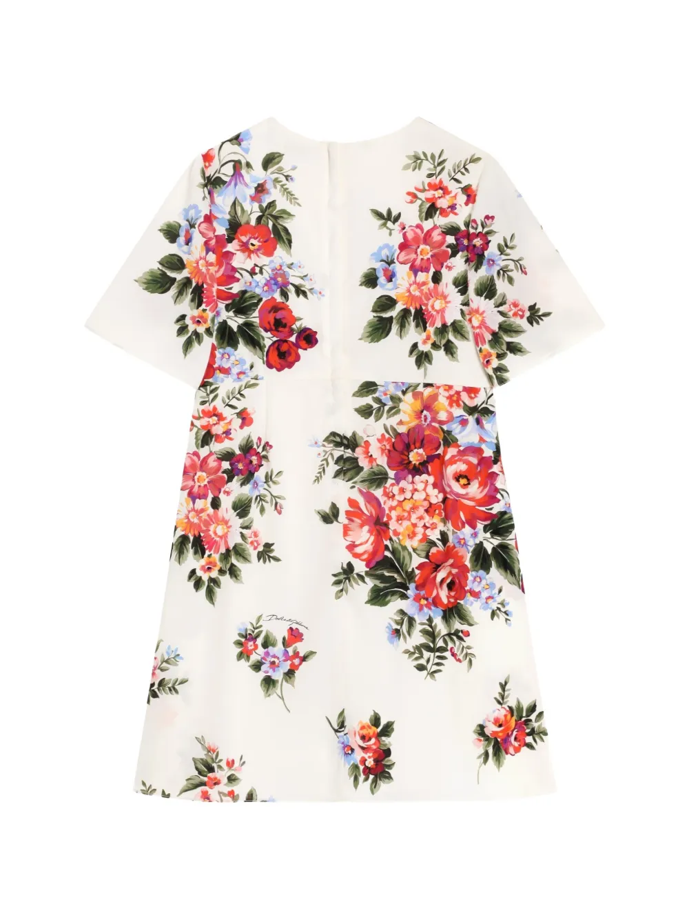 Dolce & Gabbana Kids Jurk met bloemenprint Wit