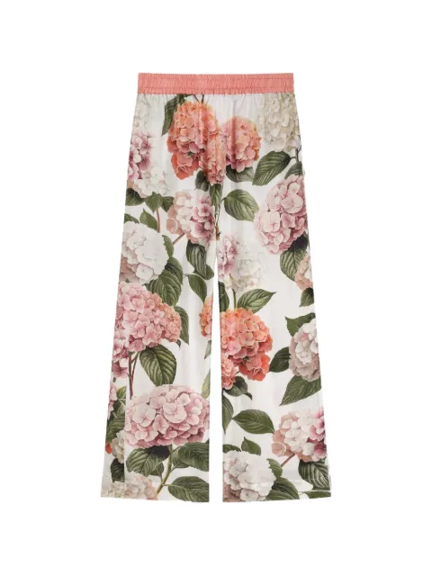 Dolce & Gabbana Kids Hydrangea-print silk twill trousers