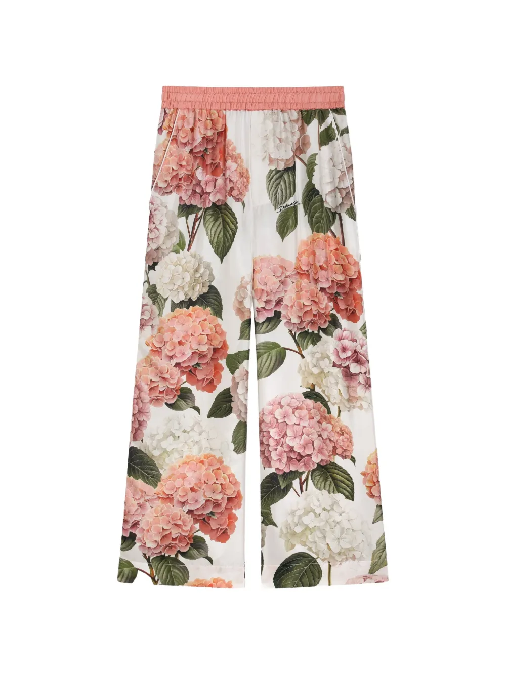  Dolce & Gabbana Kids Hydrangea-print Silk Twill Trousers - White 