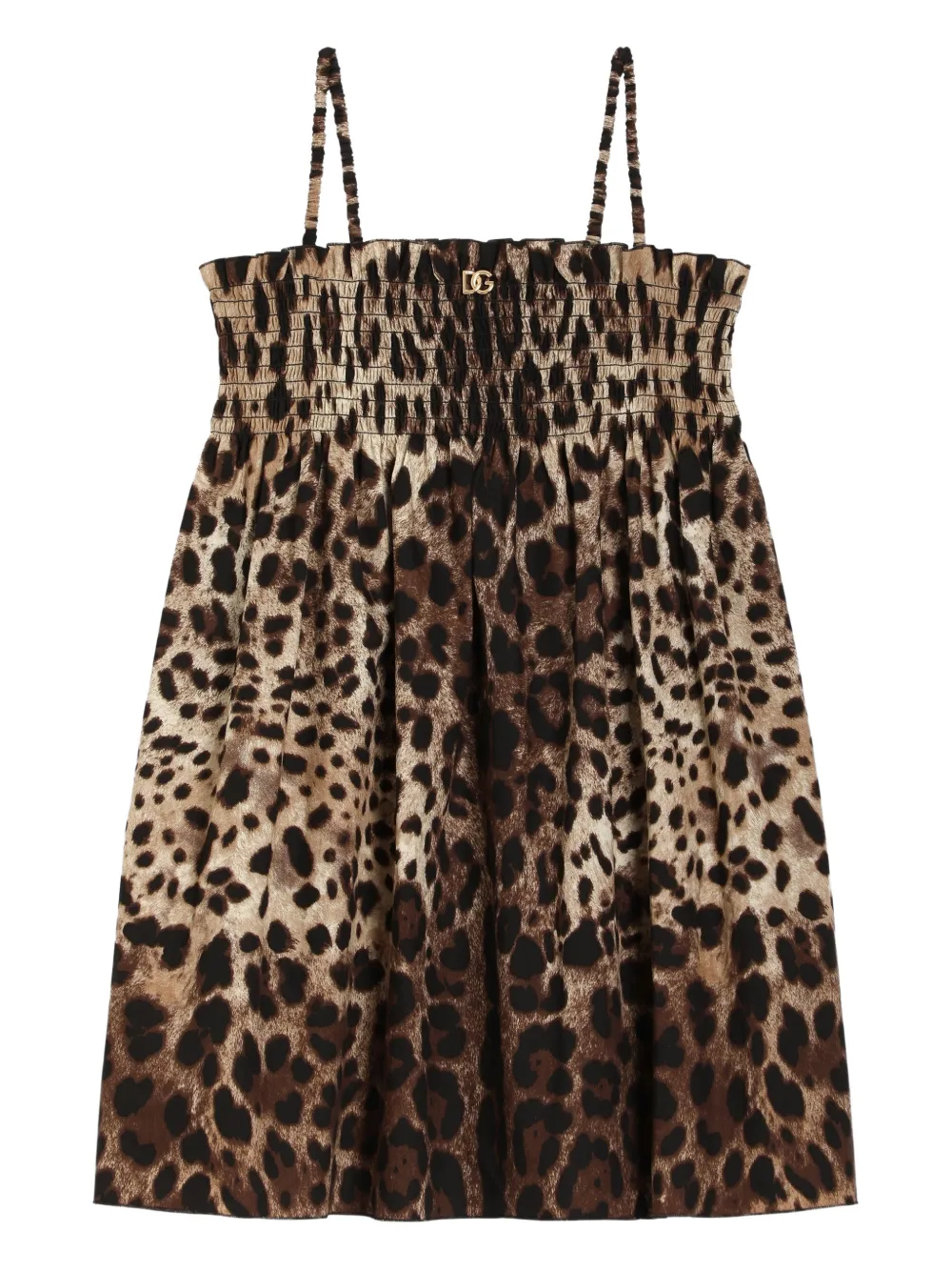 Dolce & Gabbana Kids leopard-pattern dress - Brown