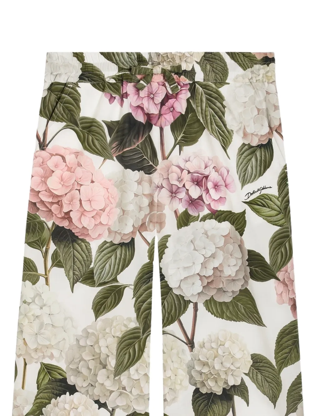 Dolce & Gabbana Kids Popeline broek met print Wit