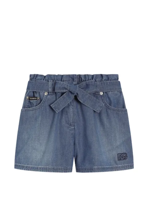 Dolce & Gabbana Kids Short jeans com detalhe de logo