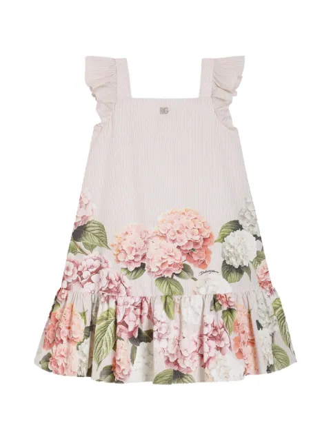Dolce & Gabbana Kids robe en coton à imprimé hortensia
