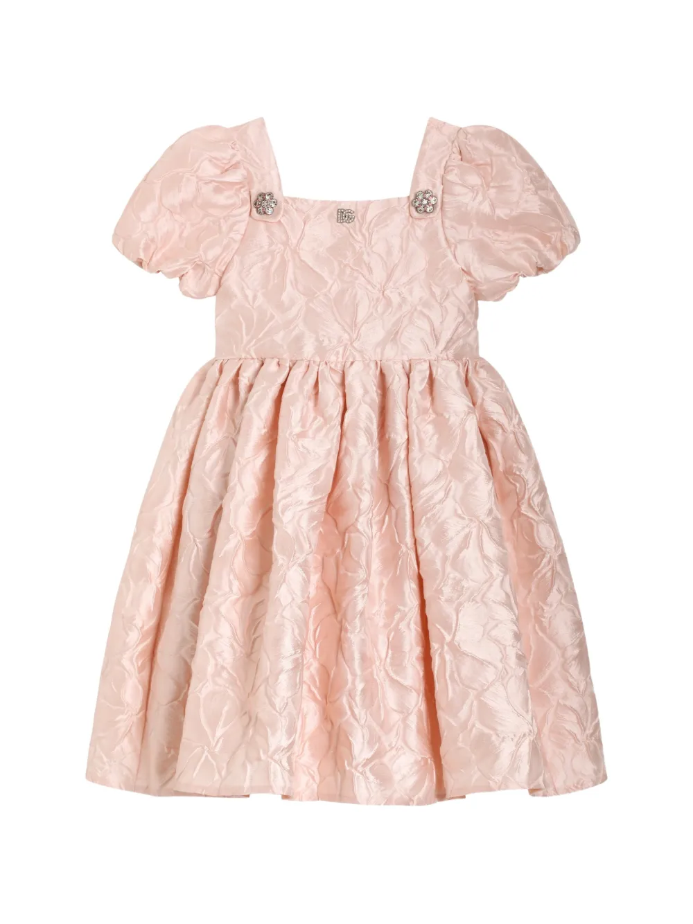Dolce & Gabbana Kids Abito corto jacquard - Rosa
