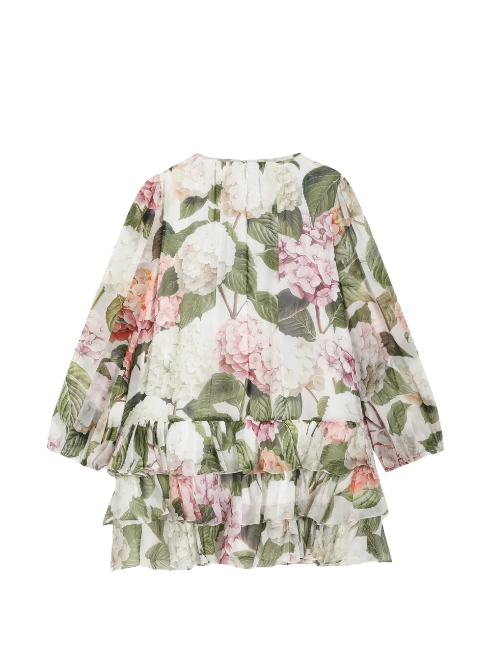  Dolce & Gabbana Kids Hydrangea-print Chiffon Dress - White 