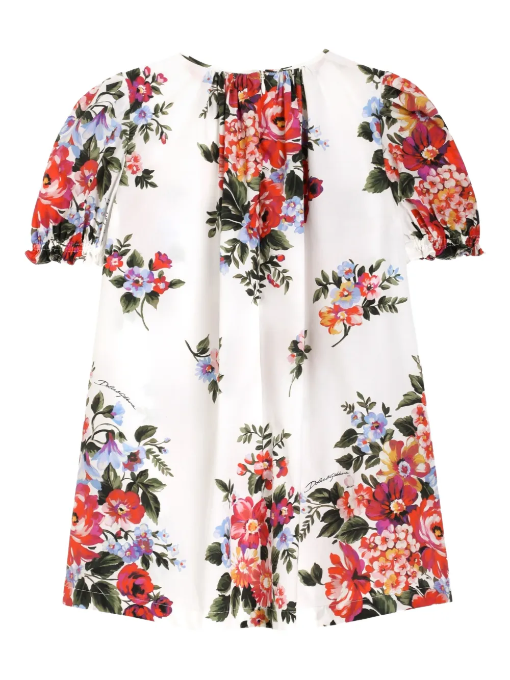 Dolce & Gabbana Kids Jurk met bloemenprint Wit