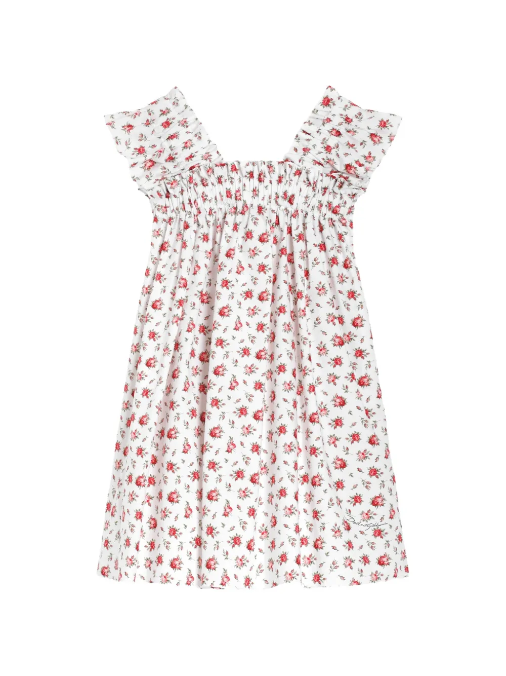 Dolce & Gabbana Kids Jurk met bloemenprint Wit