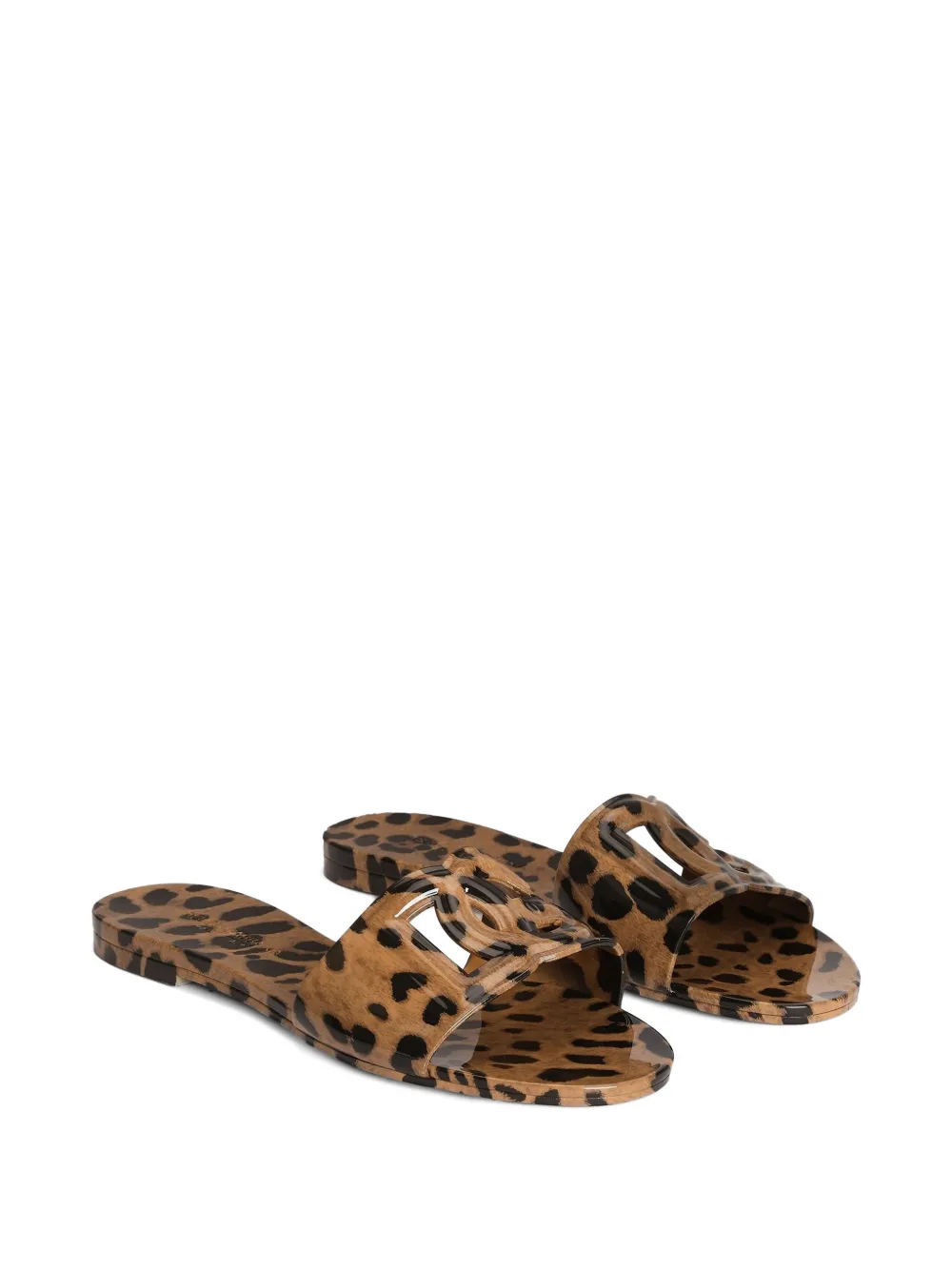 Dolce & Gabbana leo-print rubber beachwear slides Bruin