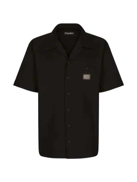 Dolce & Gabbana Chemise hawaïenne en coton avec étiquette de marque