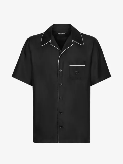 Dolce & Gabbana silk twill shirt with DG-embroidery