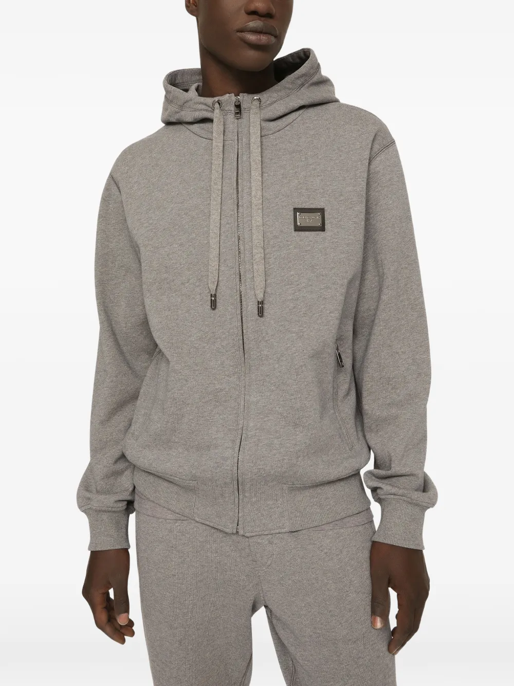 Dolce & Gabbana Hoodie met logoplakkaat Grijs