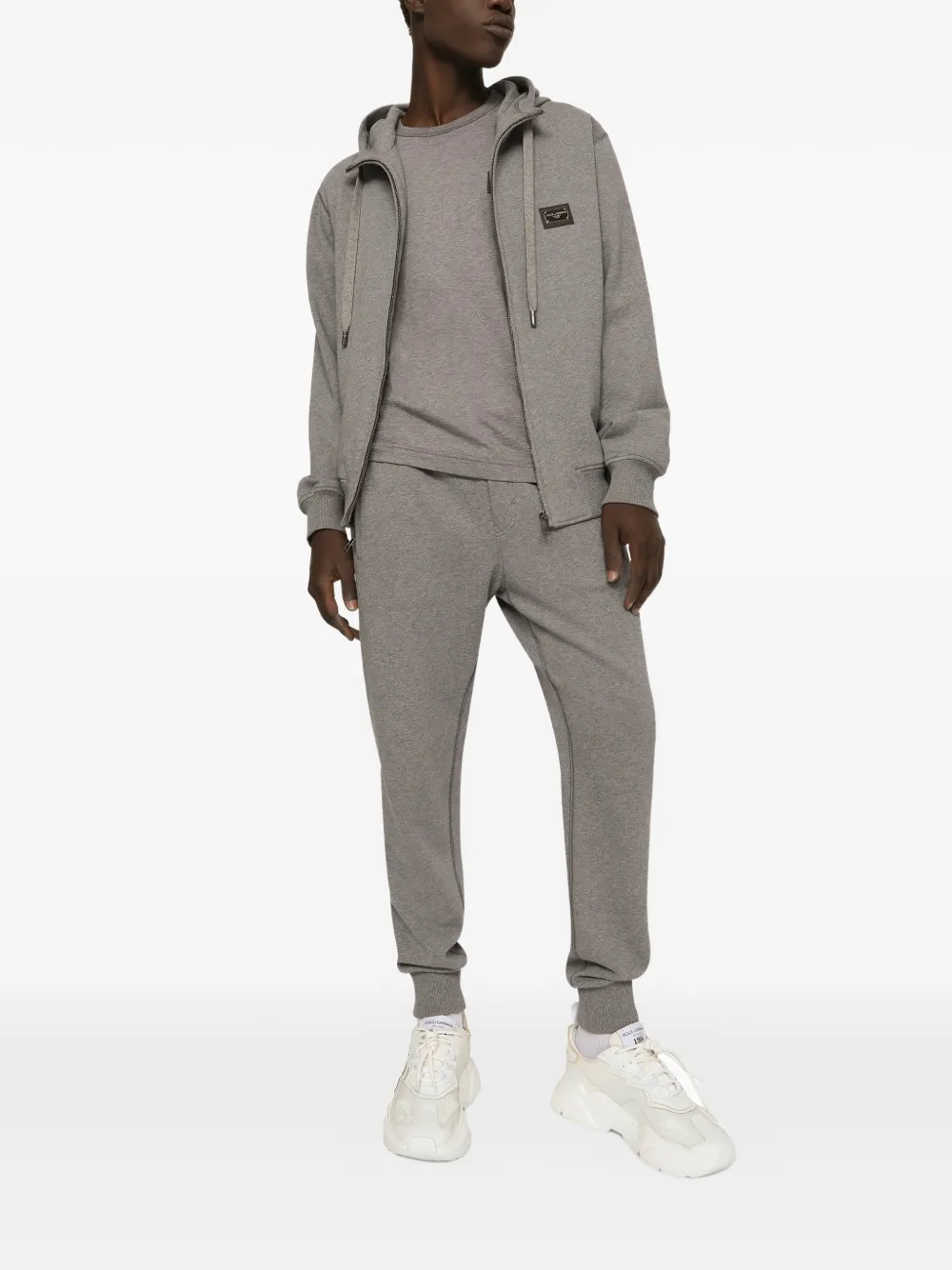 Dolce & Gabbana Hoodie met logoplakkaat Grijs