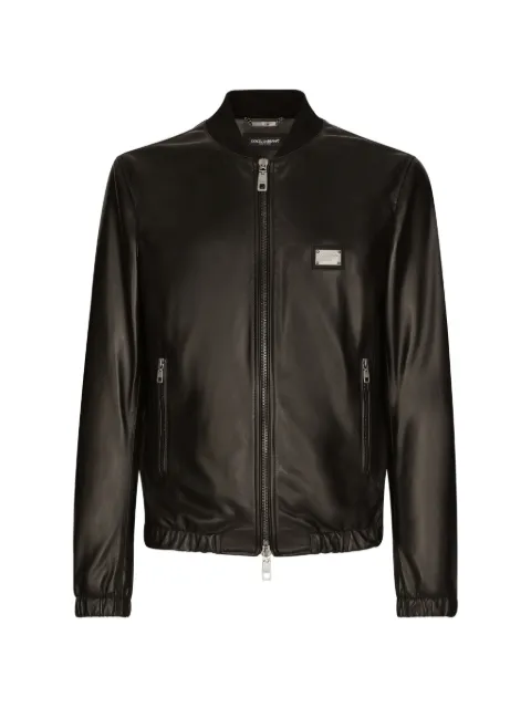 Dolce & Gabbana leather jacket with branded tag