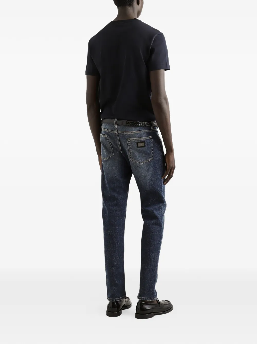 Dolce & Gabbana katoenen T-shirt met geborduurde patch Blauw