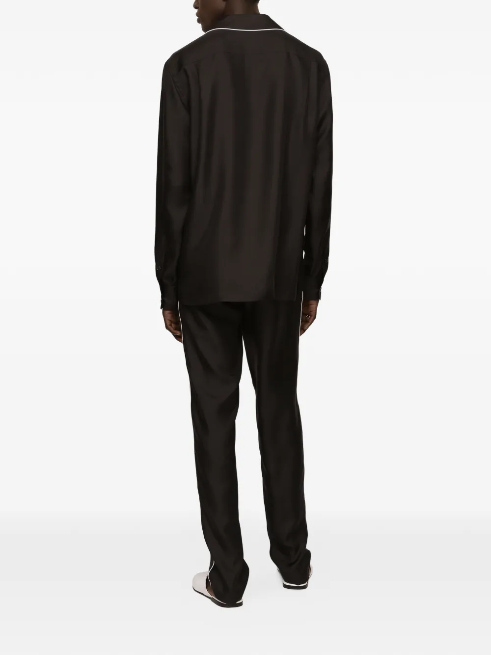 Dolce & Gabbana Zijden joggingbroek met DG geborduurde patch Zwart