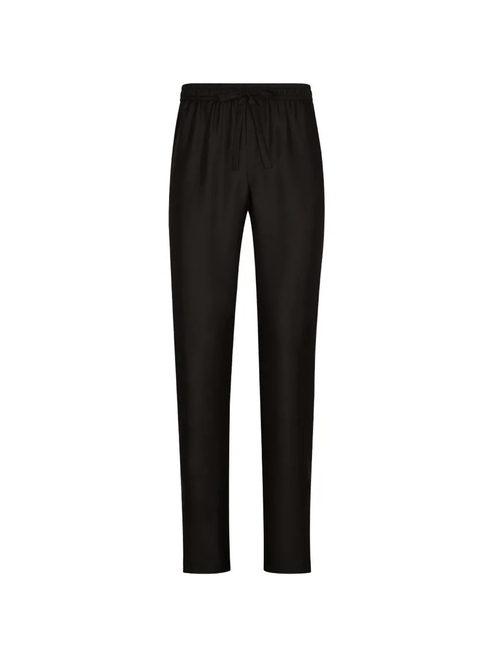 Dolce & Gabbana silk jogging pants with DG embroidered patch - Nero