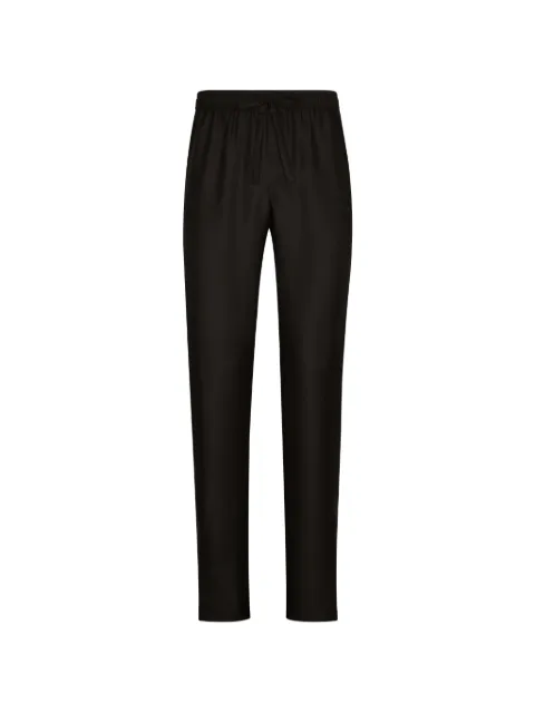 Dolce & Gabbana silk jogging pants with DG embroidered patch