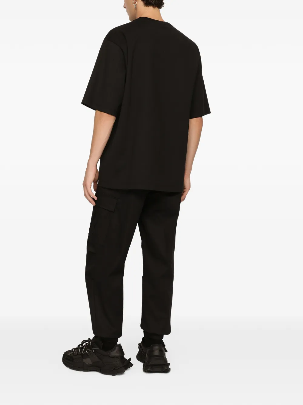 Dolce & Gabbana Katoenen cargo broek met label Zwart
