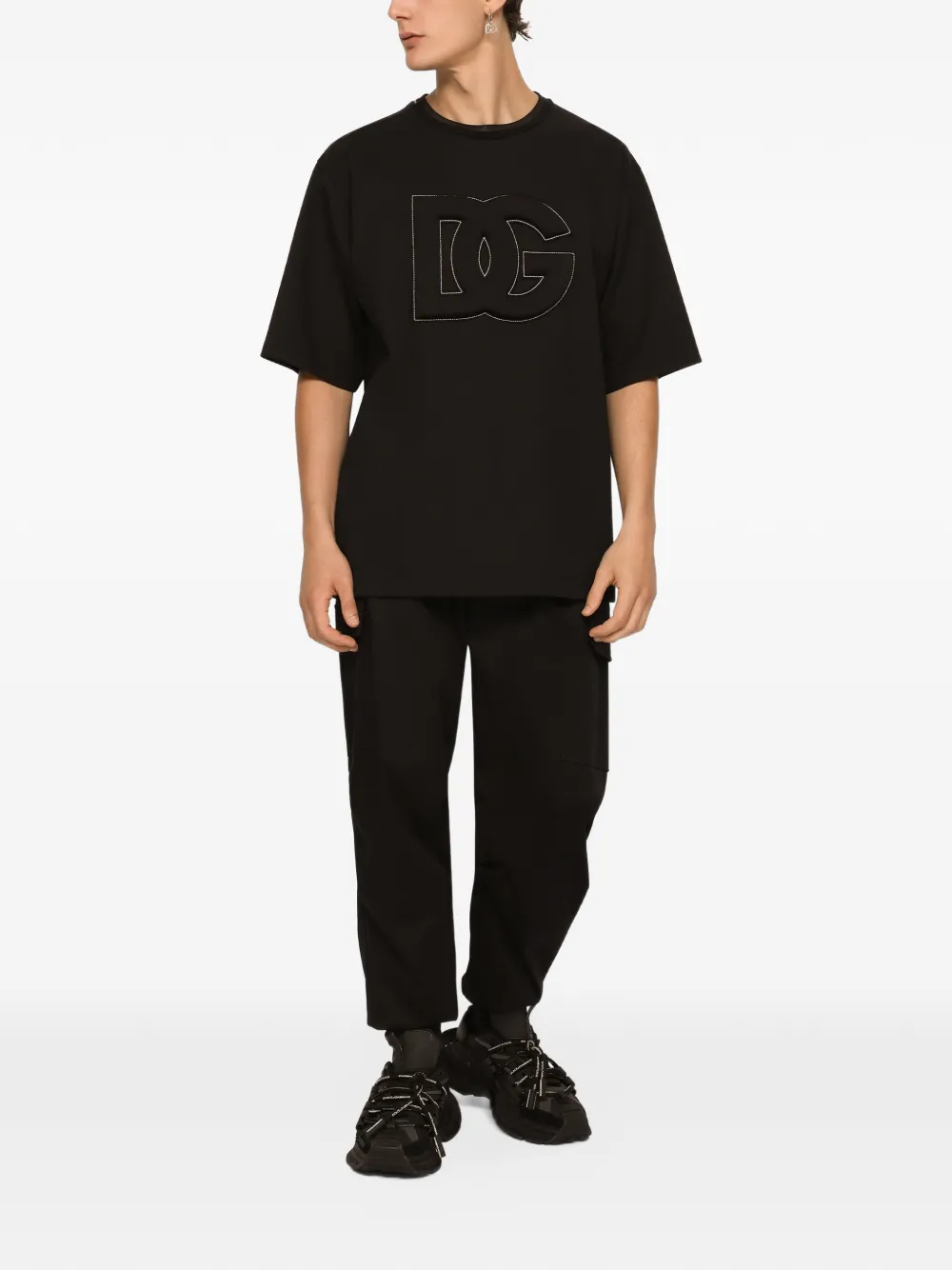Dolce & Gabbana Katoenen cargo broek met label Zwart