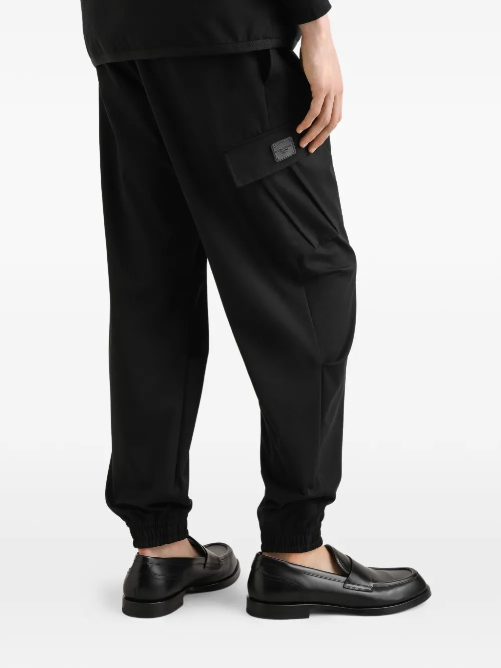Dolce & Gabbana Katoenen cargo broek met label Zwart