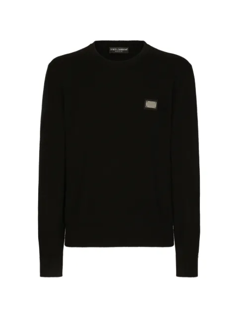 Dolce & Gabbana suéter con etiqueta y cuello redondo