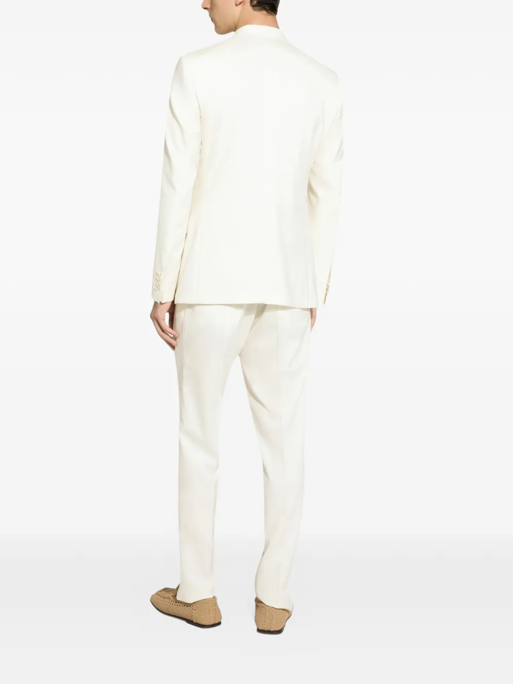 Dolce & Gabbana Zijden jacquard rondehalstrui met DG-logo Beige