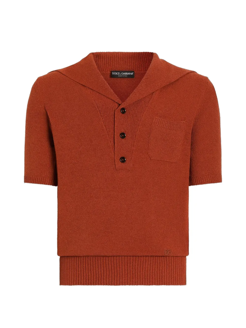 Dolce & Gabbana button knitted polo shirt - Braun