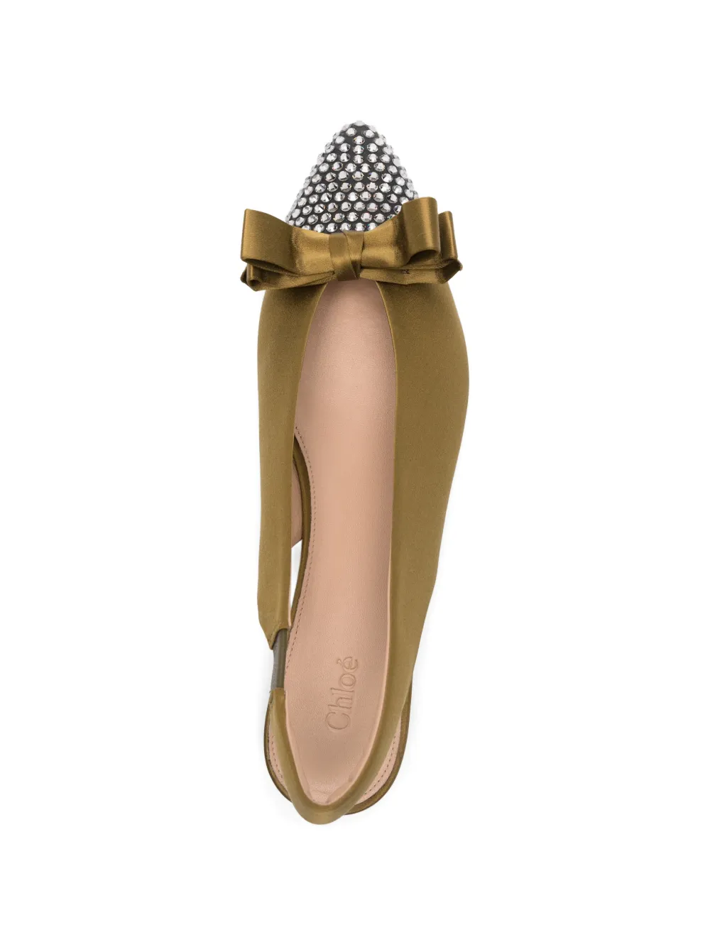 Chloé Alba pumps met strikdetail en puntige neus Groen