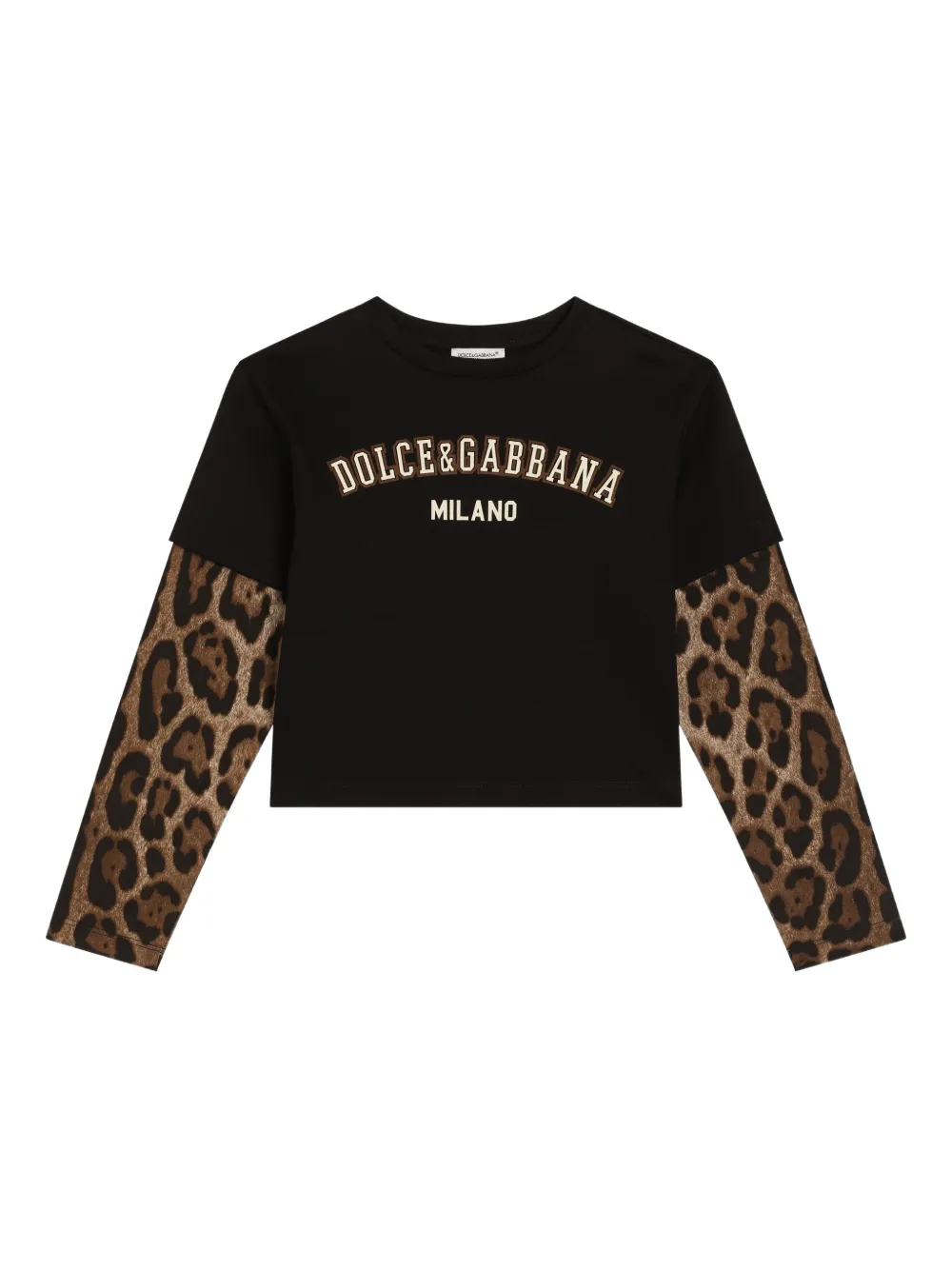 Dolce & Gabbana Kids Top con stampa - Nero