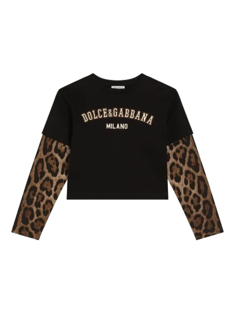 Dolce & Gabbana Kids leopard-print long-sleeve top