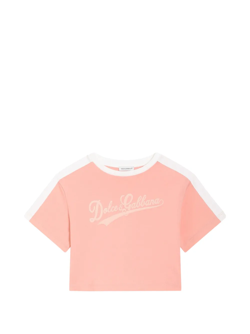 Dolce & Gabbana Kids Top crop con logo - Rosa