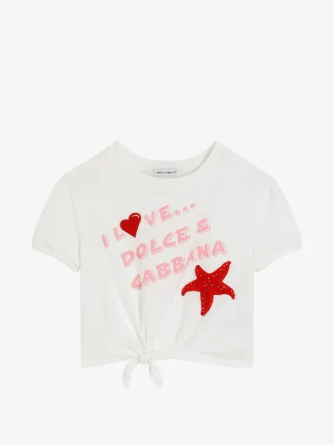 Dolce & Gabbana Kids playera con detalle de moño en la parte delantera