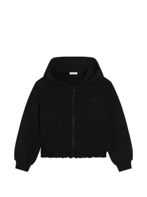 DOLCE&amp;GABBANA ドルチェ＆ガッバーナ キッズ フラワーロゴプリントジップアップパーカー L5JW9M/G7KC1 ブラック 7/8 Dolce & Gabbana Kids ドルチェ＆ガッバーナキッズ フローラル ジップ