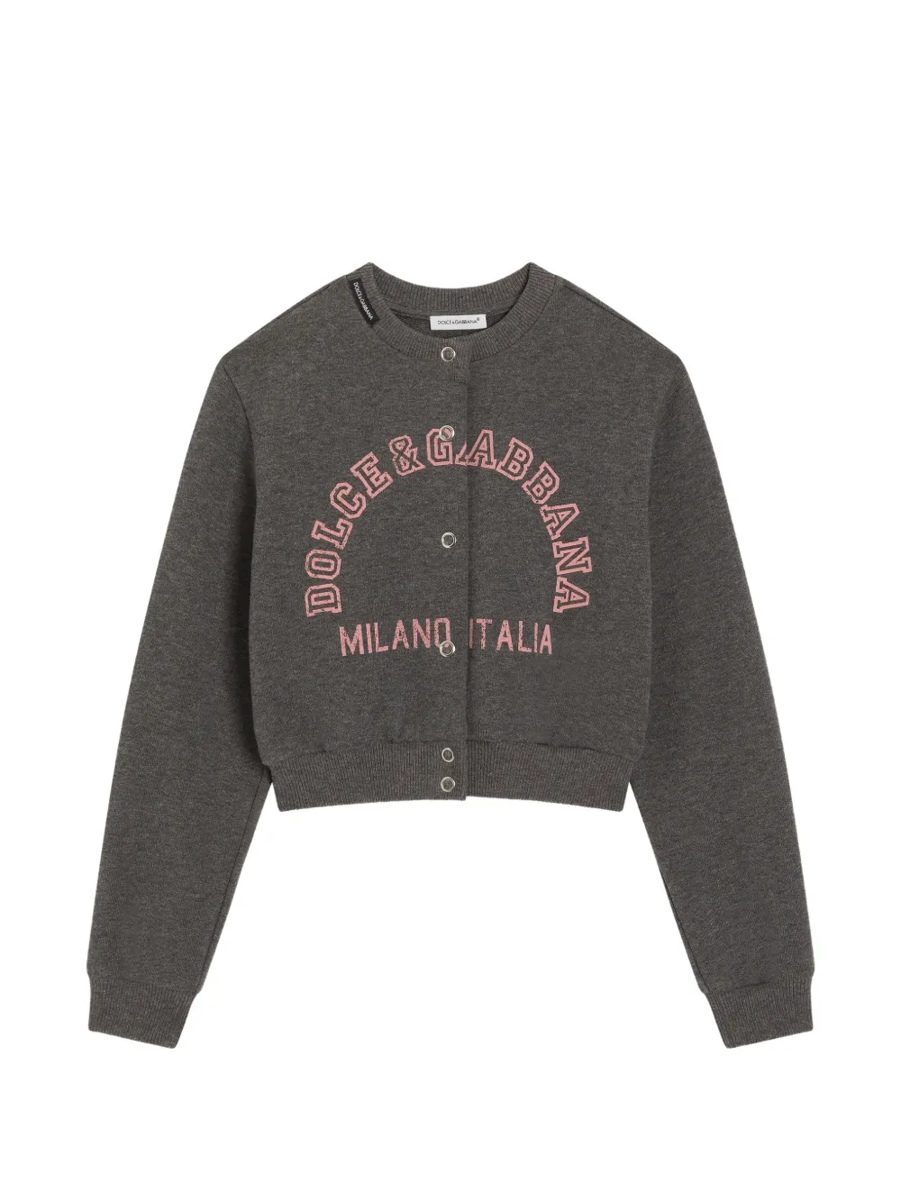 Dolce & Gabbana Kids Cardigan mit Logo-Print - Grau