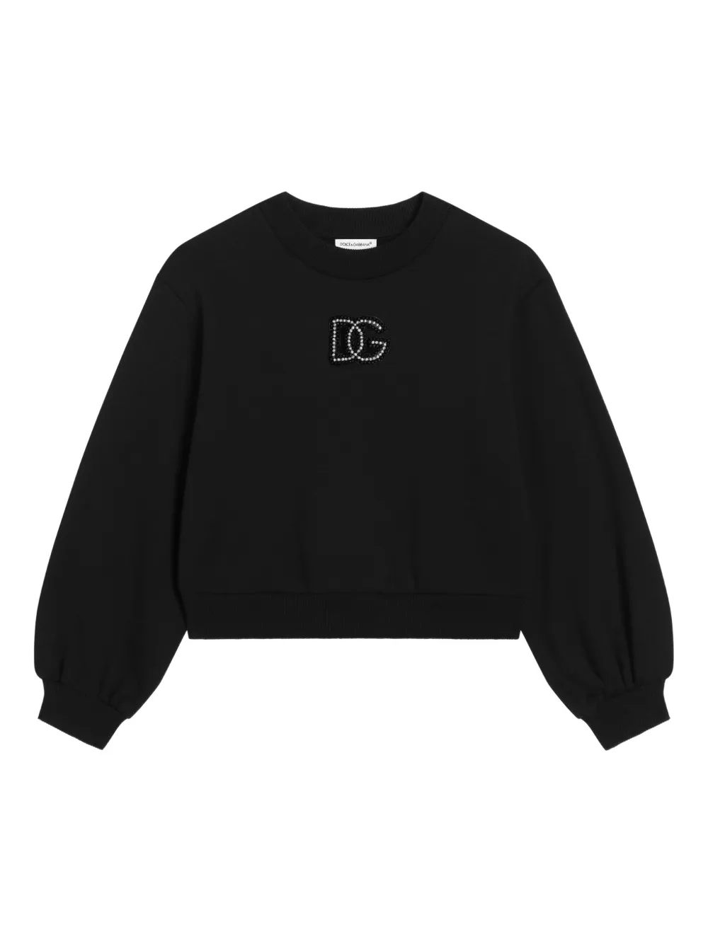 Dolce & Gabbana Kids Felpa con strass - Nero