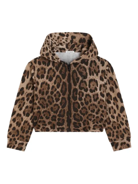 Dolce & Gabbana Kids hooded leopard-print sweatshirt