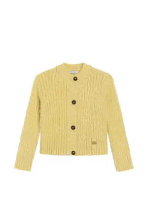 Dolce & Gabbana Kids Open Knit Cotton Cardigan | Yellow | FARFETCH