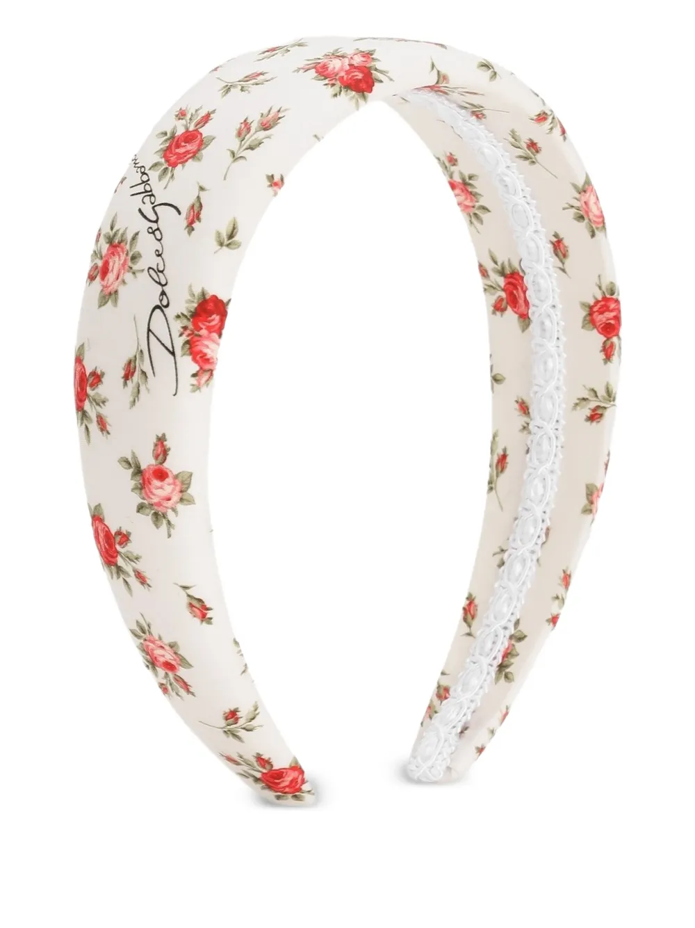 Dolce & Gabbana Kids' Floral Lace Head Band In White