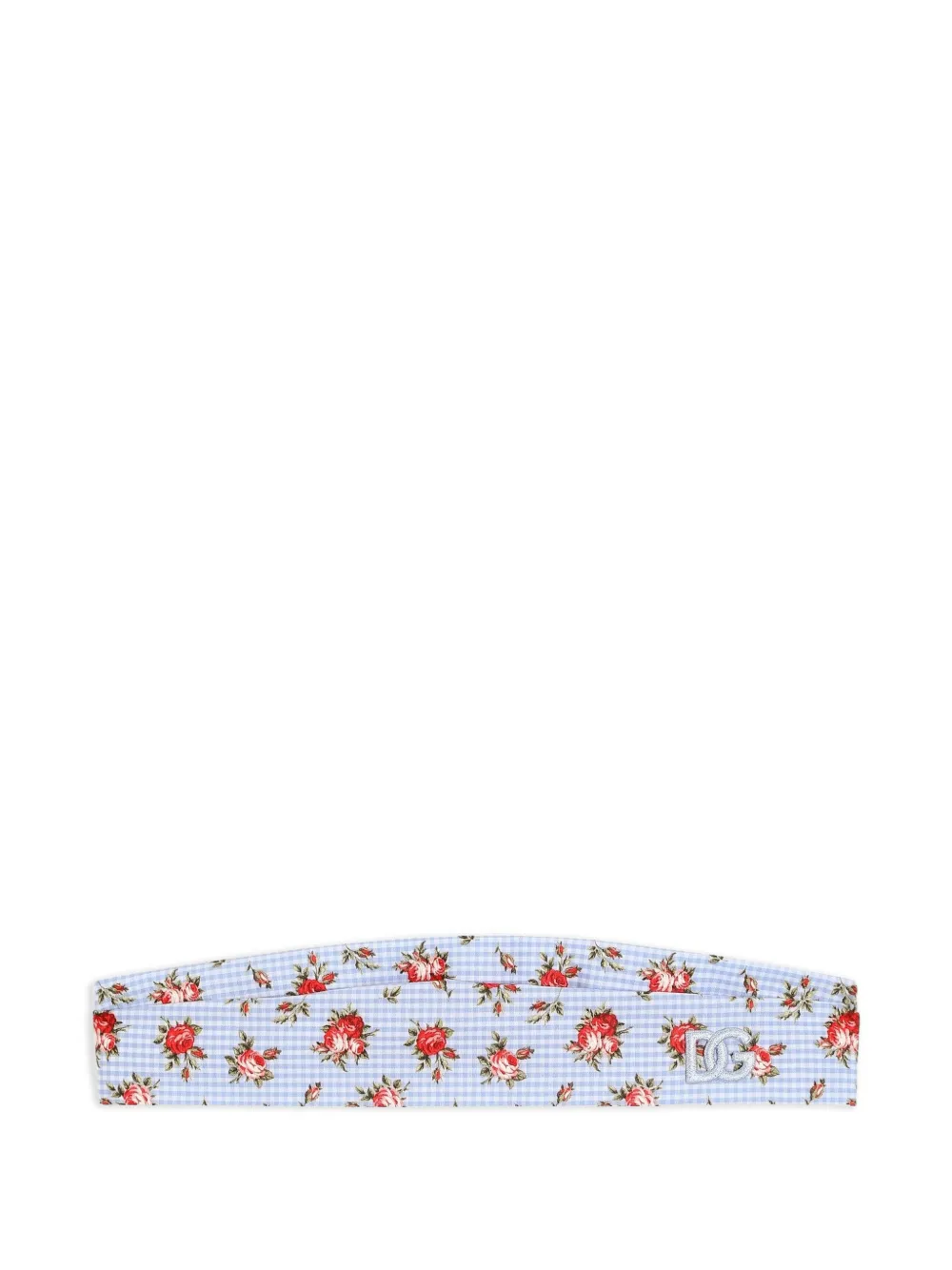 Dolce & Gabbana Kids' Floral Check Head Band In Blue