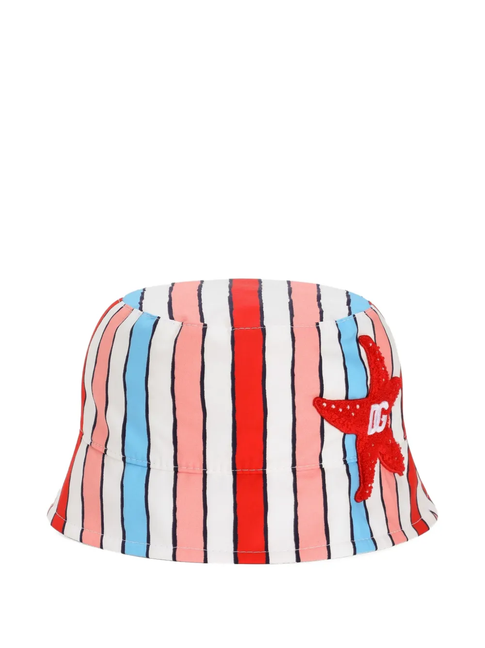 Dolce & Gabbana Kids starfish striped hat - Wit