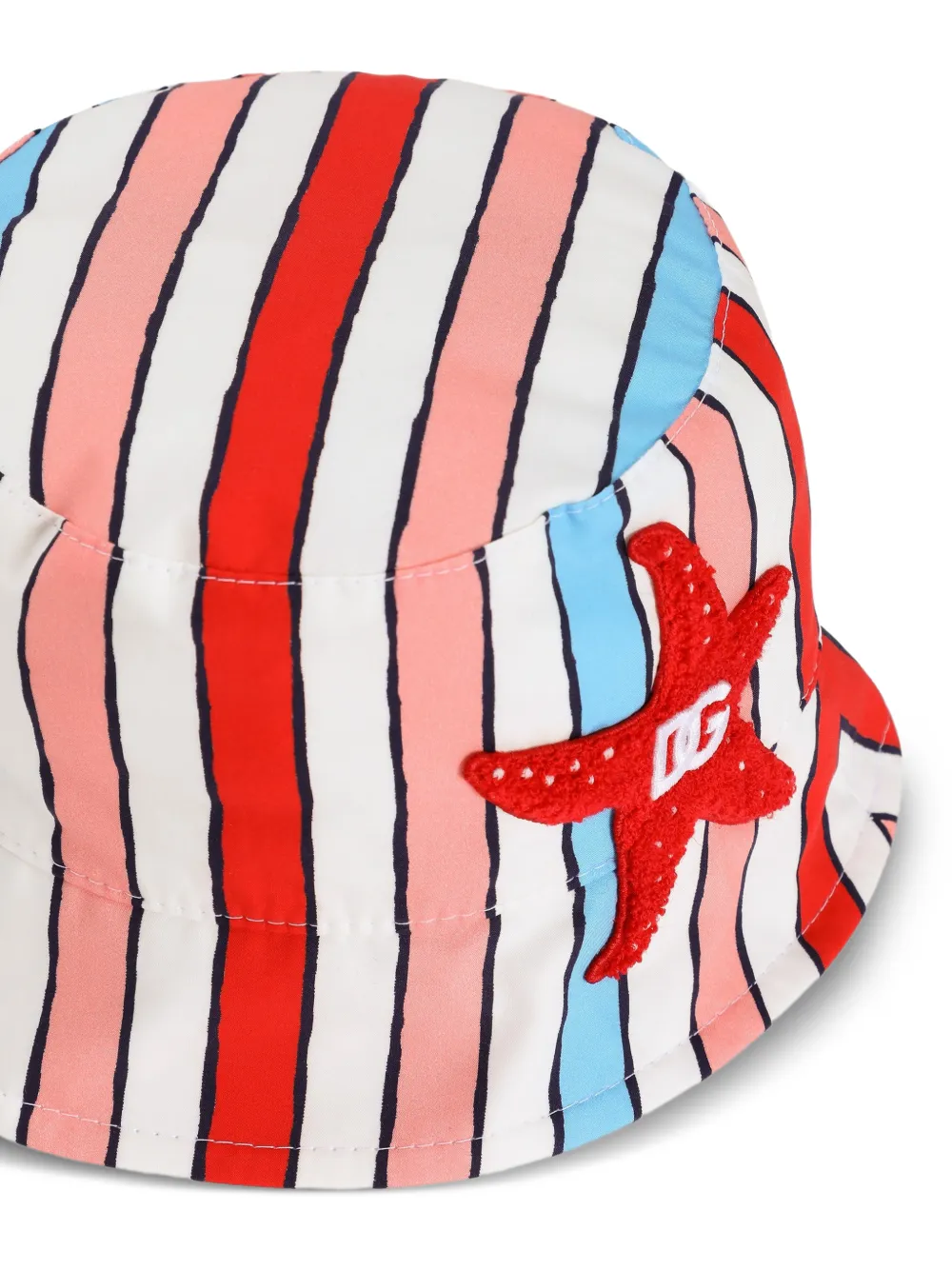  Dolce & Gabbana Kids Starfish Striped Hat - White 