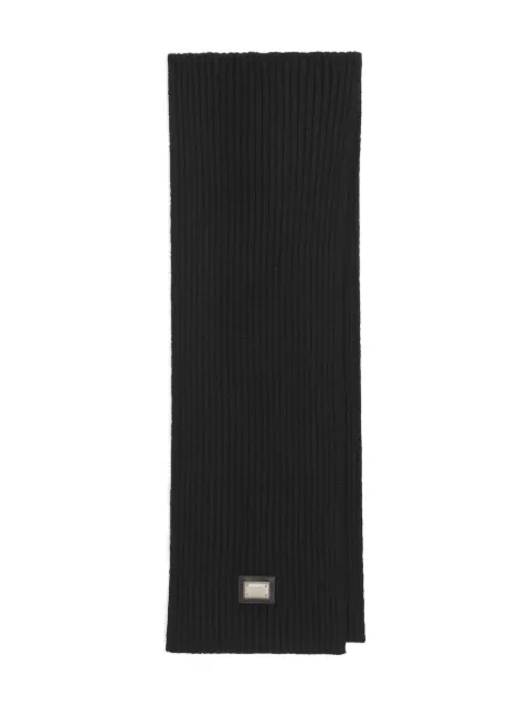 Dolce & Gabbana Kids ribbed logo-plaque scarf