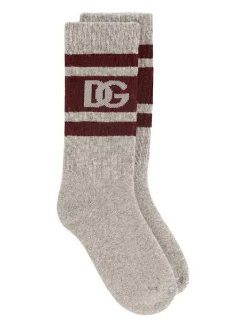 Dolce & Gabbana Kids logo-detail striped socks