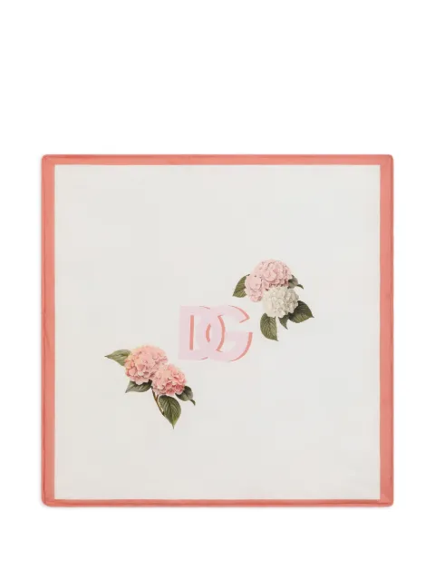 Dolce & Gabbana Kids smooth jersey blanket with Hydrangea-print