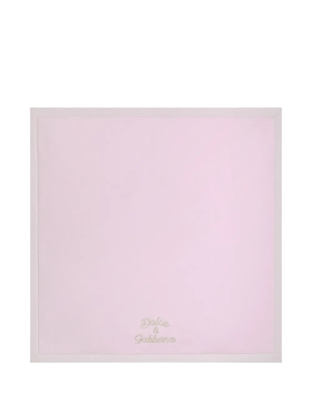 Dolce & Gabbana Kids interlock and linen blanket with embroidery - Rosa