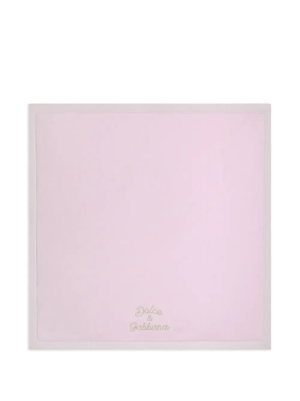 Dolce & Gabbana Kids interlock and linen blanket with embroidery - Rosa