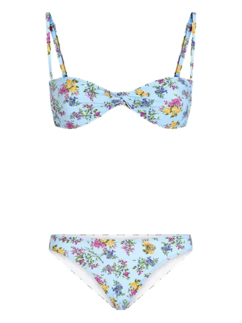 Dolce & Gabbana floral-print twist bikini