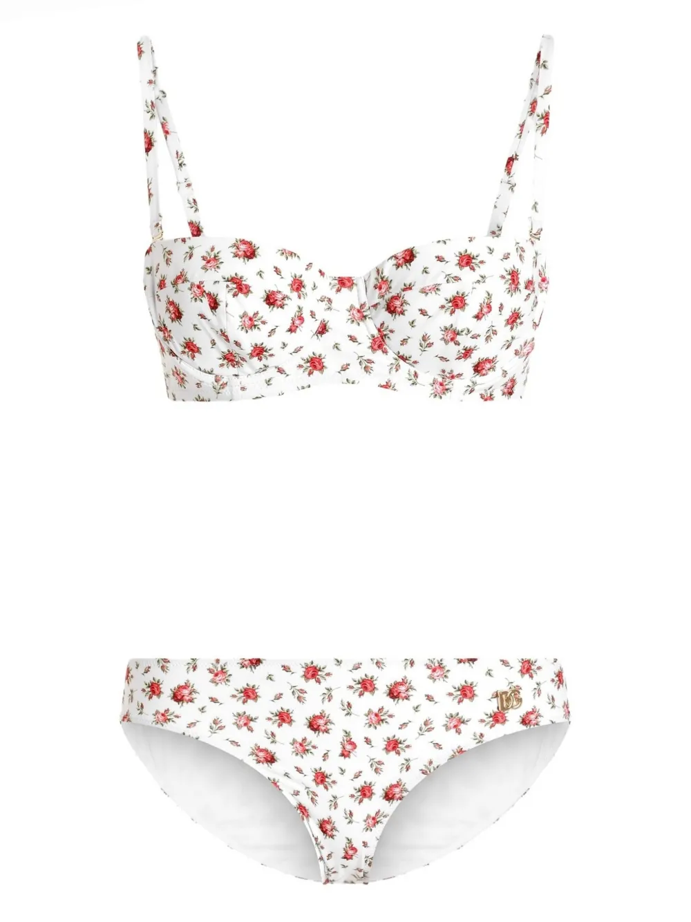 Dolce & Gabbana Bikini mit Blumen-Print - Weiß