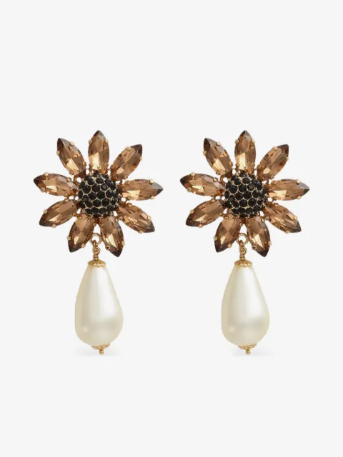 Dolce & Gabbana flower faux-pearl earrings